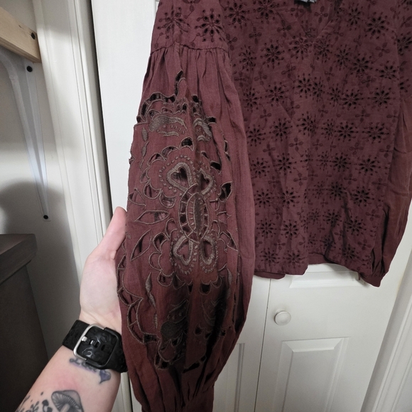 Anthropologie Embroidered Womens Blouse Size XS - Picture 5 of 11